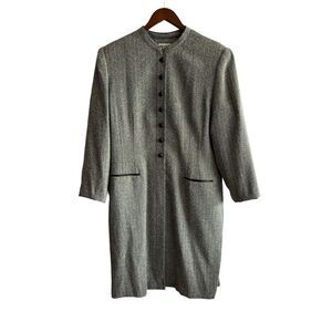 Vintage Kasper A.S.L. Herringbone Black & White Coat